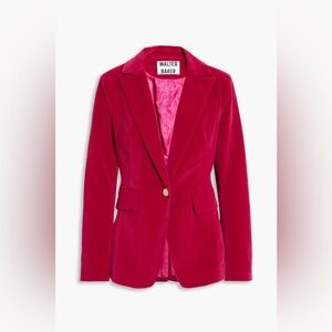Walter Baker Women's Magenta Velvet Blazer. Size M